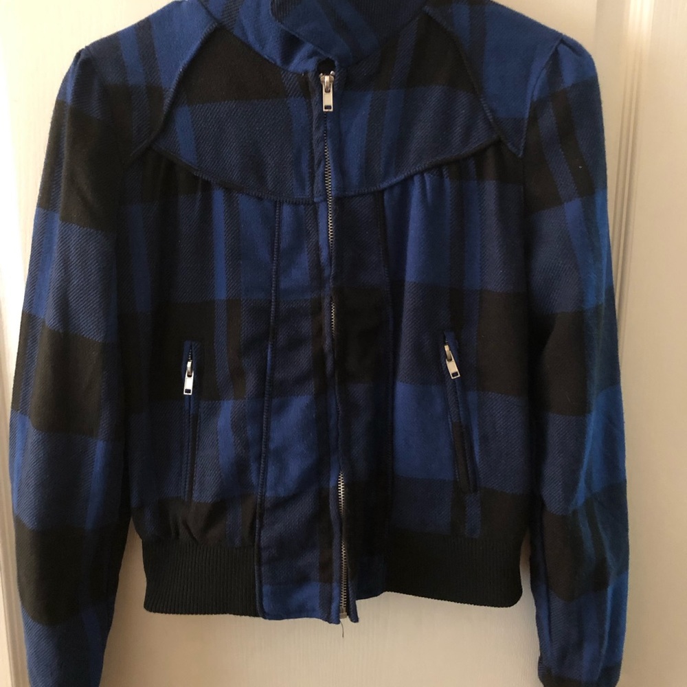 Plaid Blue and Black Jacket